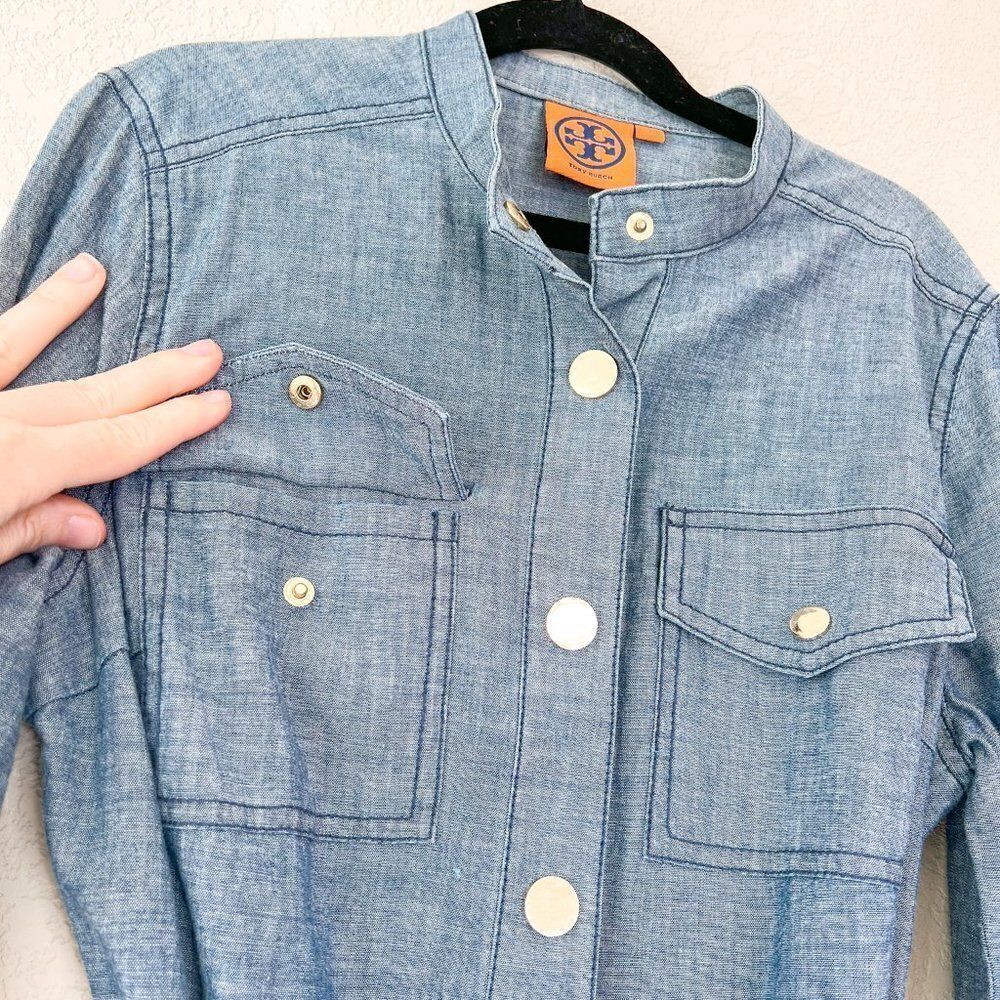 Tory Burch Chambray Shirt Dress, Size 2 - Picture 8 of 8
